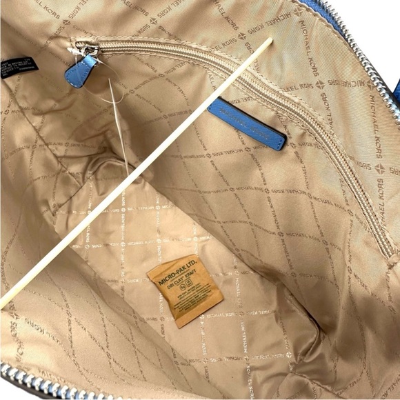 Michael Kors Large Charlotte Tote Bag Blue/Silver - Picture 10 of 11